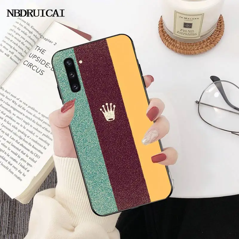 

PENGHUWAN Rolex Logo Soft Silicone Black Phone Case for Samsung Note 3 4 5 7 8 9 10 pro M10 20 30