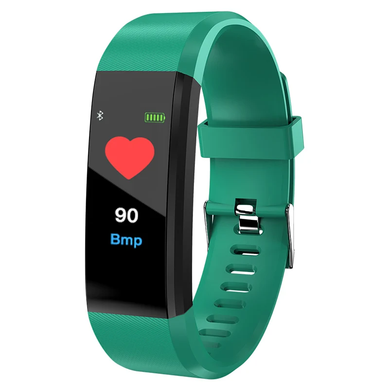 Smartband Green Умный Браслет, пульсометр, кровяное давление, часы для здоровья, водонепроницаемые умные наручные часы с Bluetooth, браслет, фитнес-трекер - Цвет: Smartband Green