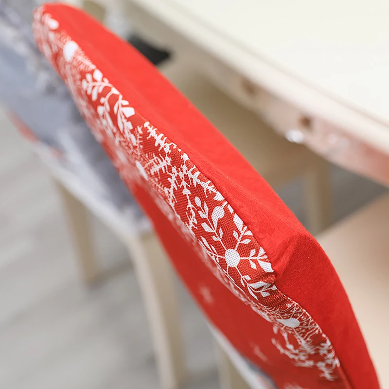 

Christmas Chair Covers Santa Snowflake Gift Christmas Tree Pattern Chair Slipcover For Dining Room Holiday Party Decor I