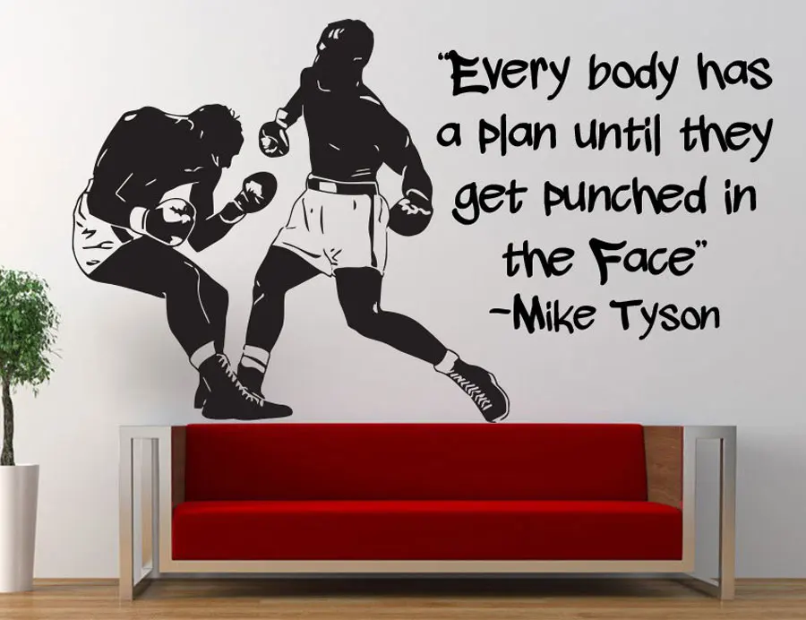 

Boxing Quote Wall Decal Boxer Sports Vinyl Sticker Bedroom Sport Fight GYM GAMES ROOM Wallpaper Murals For Boy Z269