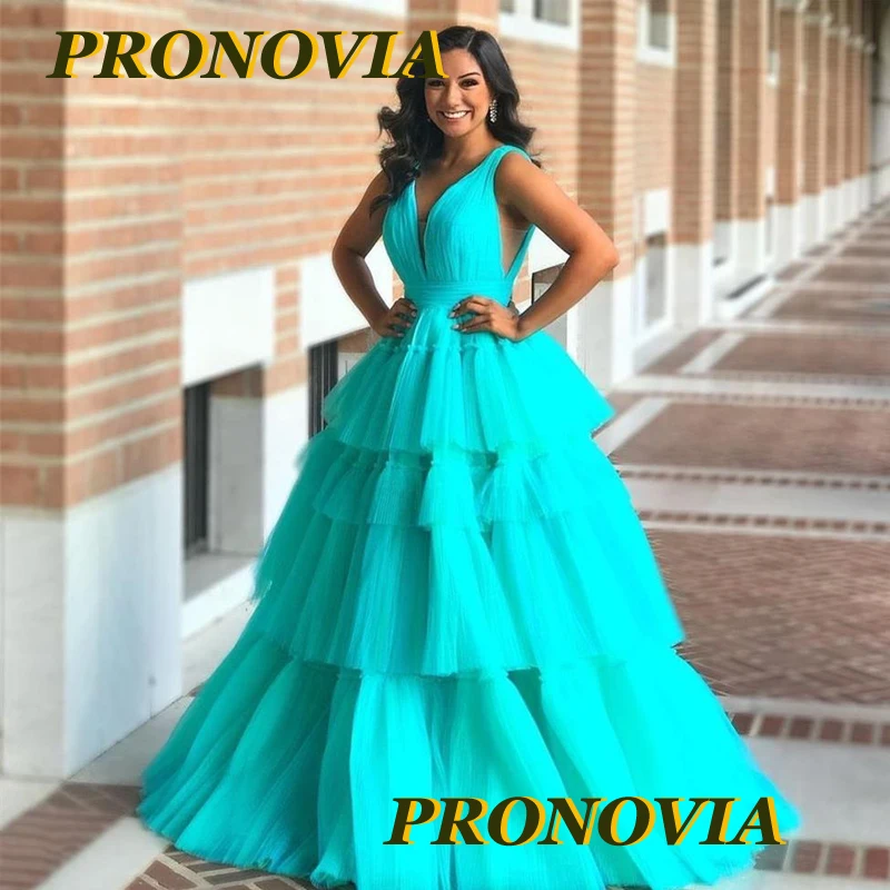 Милое вечернее платье для девушек с V образным вырезом ТРАПЕЦИЕВИДНОЕ Тюлевое в