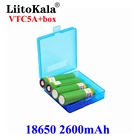 LiitoKala 100% оригинальный 3,6 v 18650 VTC5A 2600mah литиевый перезаряжаемый аккумулятор US18650VTC5A высокий слив 30A разряд для фонарика