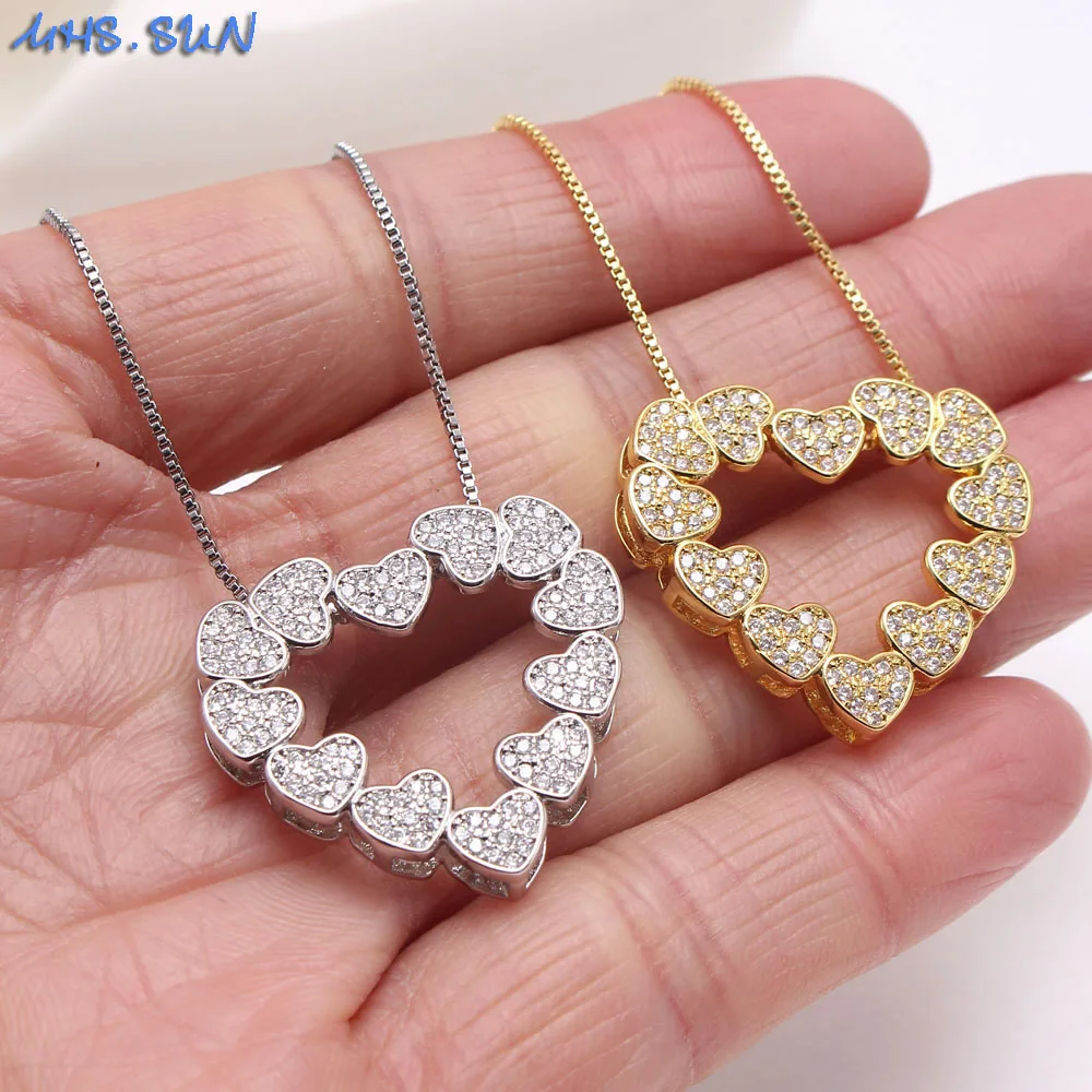 MHS.SUN новое ожерелье с кулоном в виде сердца из циркония AAA винтажное