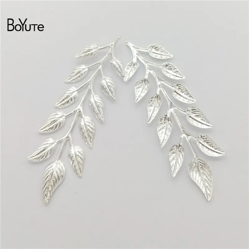 Silver Plated BoYuTe(100 шт./лот) металлическая латунная штамповка 19*64 мм большой лист ювелирные изделия аксессуары Diy ручной работы материалы оптом - Цвет: Silver Plated