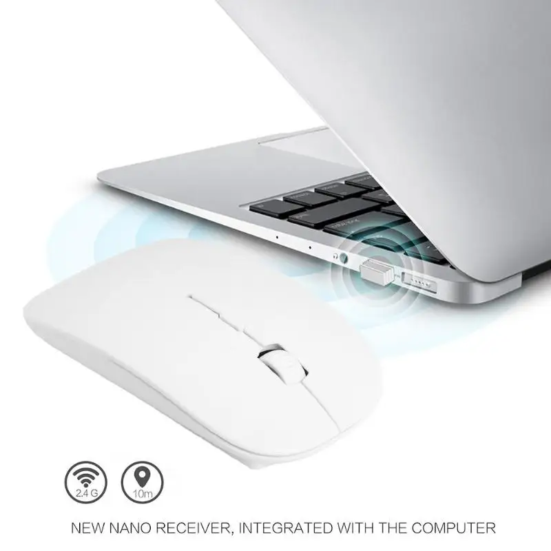 Портативная ультратонкая беспроводная эргономичная оптическая мини мышь 2 4 ГГц