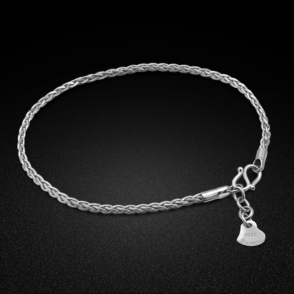 Минималистичный унисекс Серебряный браслет-мужской/женский мужской из