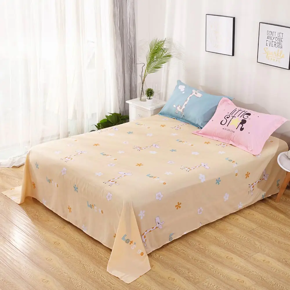 2023597 flat Sheet Svetanya, 100 хлопок, простыни с принтом, простыни для постельного белья, односпальные, полные, королевские, королевские размеры - Цвет: 2023597 flat Sheet