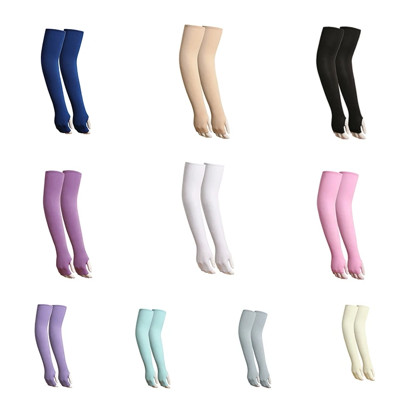 

1PAIR Pure Color Arm Sleeve Sport Running Cycling Golf Fishing Fingerless Arm Warmers Women Ciclismo Basketball Cuff Sleeves