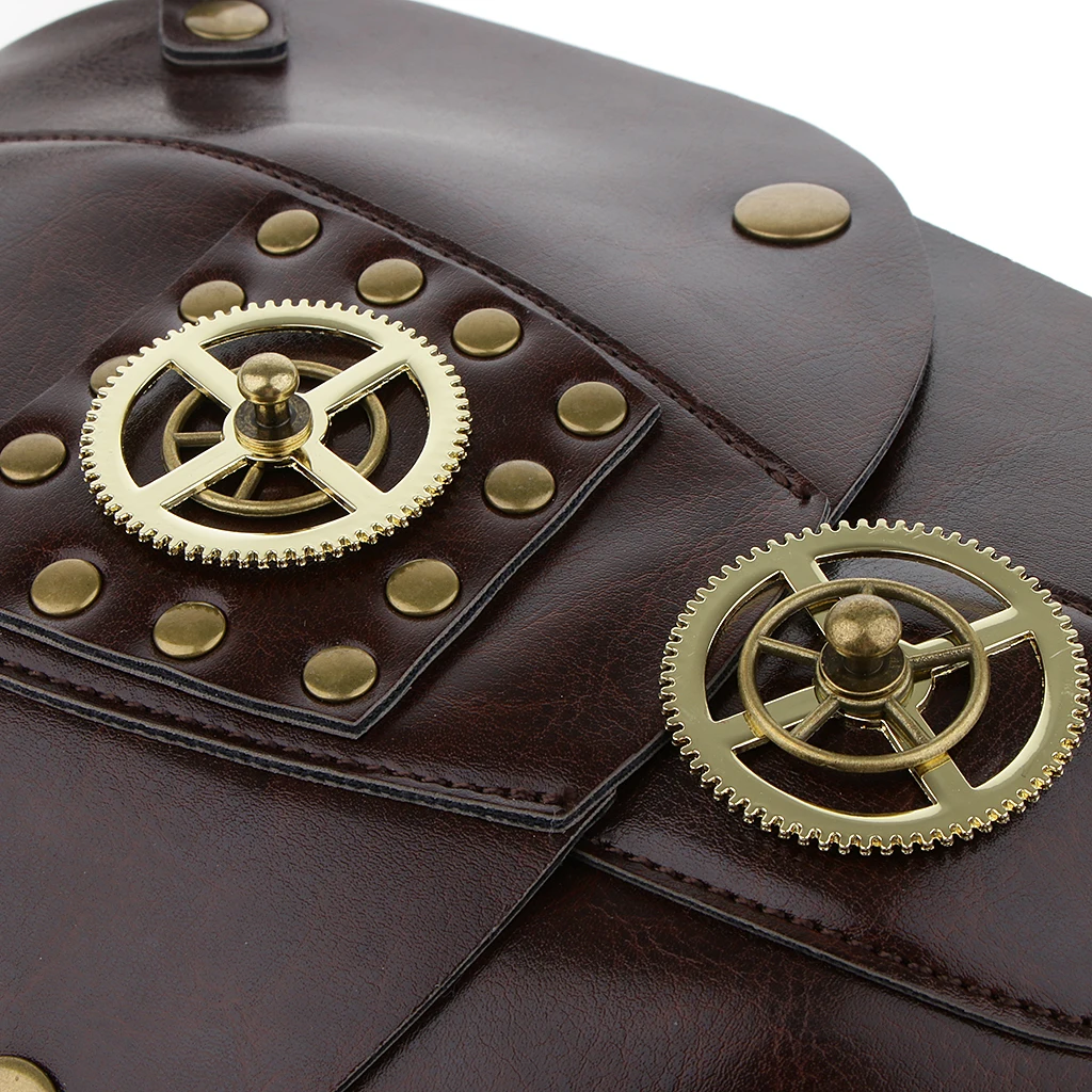 

Gothic Men Adjustable Strap Faux Leather Body Chest Harness Shoulder Armors Cosplay Metal Rivets Dears Decor