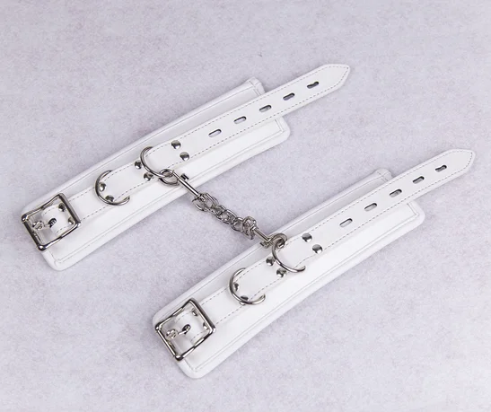Фетиш мягкие белые кожаные наручники из губки бандаж секс игрушки Эротика флирт