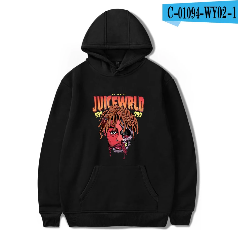 Black Толстовки с капюшоном rapper Juice Wrld для мужчин/женщин, Новое поступление, модный принт, поп-хоп стиль, крутой сок Wrld, толстовка с капюшоном, пальто - Цвет: Black