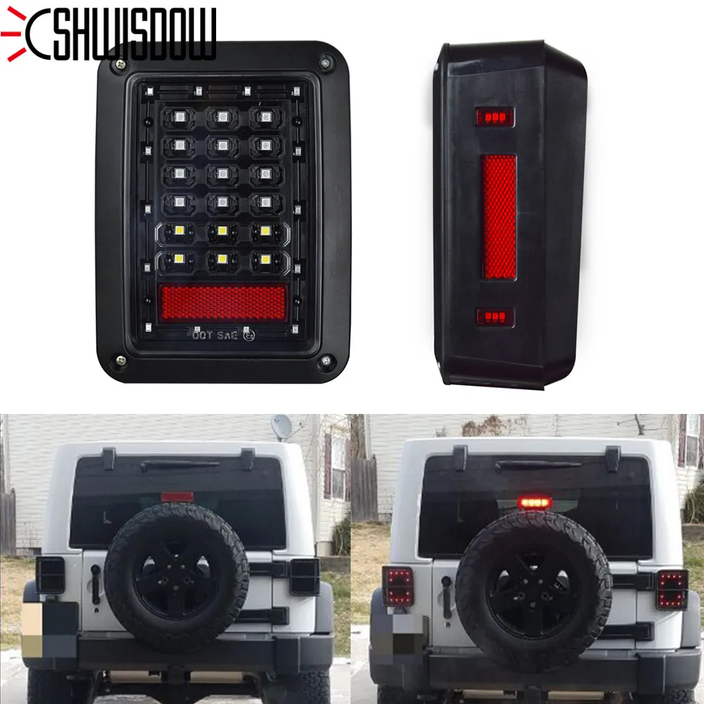 Светодиодные задние фонари для Jeep Wrangler JK 07-17 американская/Европейская версия