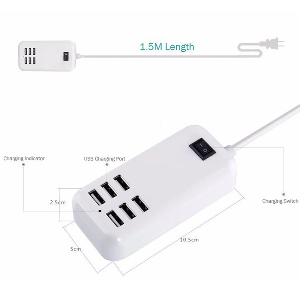 15 Вт/20 Вт/30 Вт 4/6 Порты и разъёмы usb-хаб мульти разветвитель с Мощность адаптер