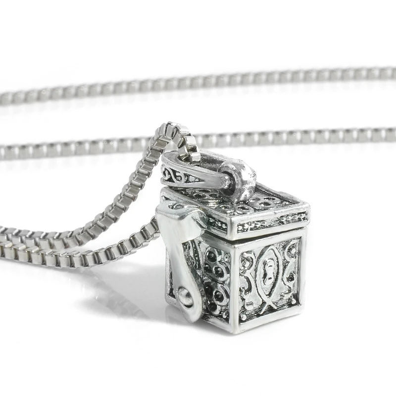 

Mini Keepsake Metal Urn Cremation Pendant Jewelry Necklace Ash Holder