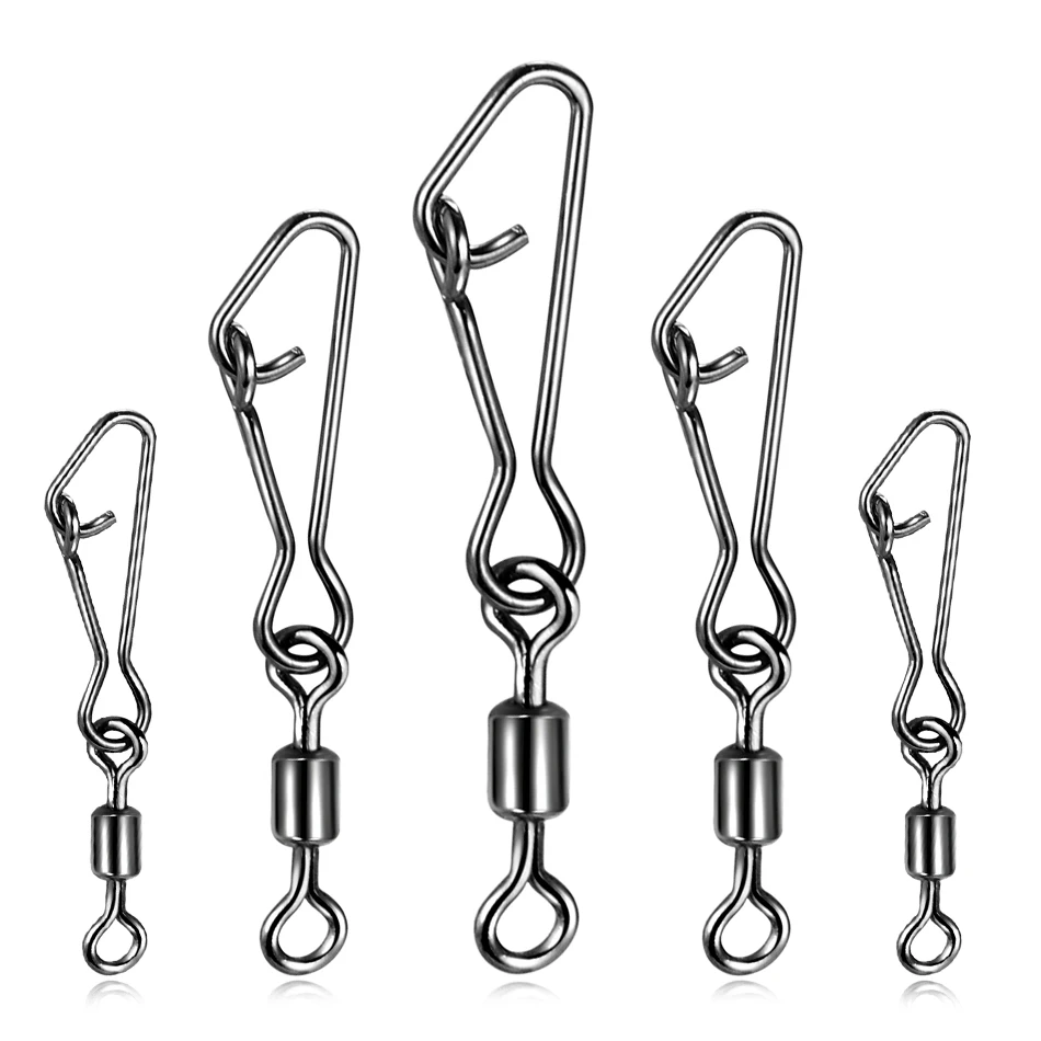 50PCS Fishing Connector Barrel Swivels Snap Rolling Swivel Carp Lure Pesca For Fishhook Link Accessories | Спорт и развлечения