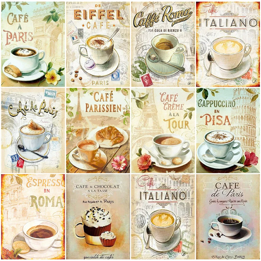 

HUACAN DIY полностью квадратная Алмазная картина кофейная Алмазная вышивка пейзаж продажа 5D мозаика домашний Декор подарок