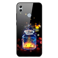 glass case for honor 10 lite phone case back cover with black silicone bumper series 1