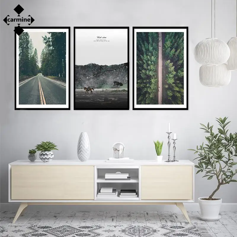 

Nordic Nature Wall Art Painting On Canvas Mountain Forest Road Posters and Prints Modern Printing Picture for Living Room Decor