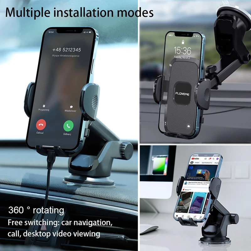 floveme sucker car phone holder for phone dashboard windshield mobile phone holder in car gps mount support for iphone xiaomi free global shipping