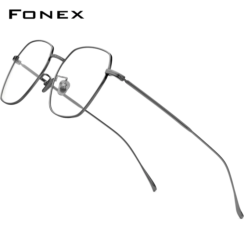 FONEX Титановая оправа для очков Женская винтажная многоугольная по рецепту при