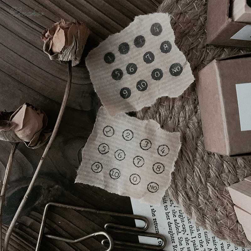 12 шт./компл. винтажный полый/твердый цифровой штамп DIY для скрапбукинга