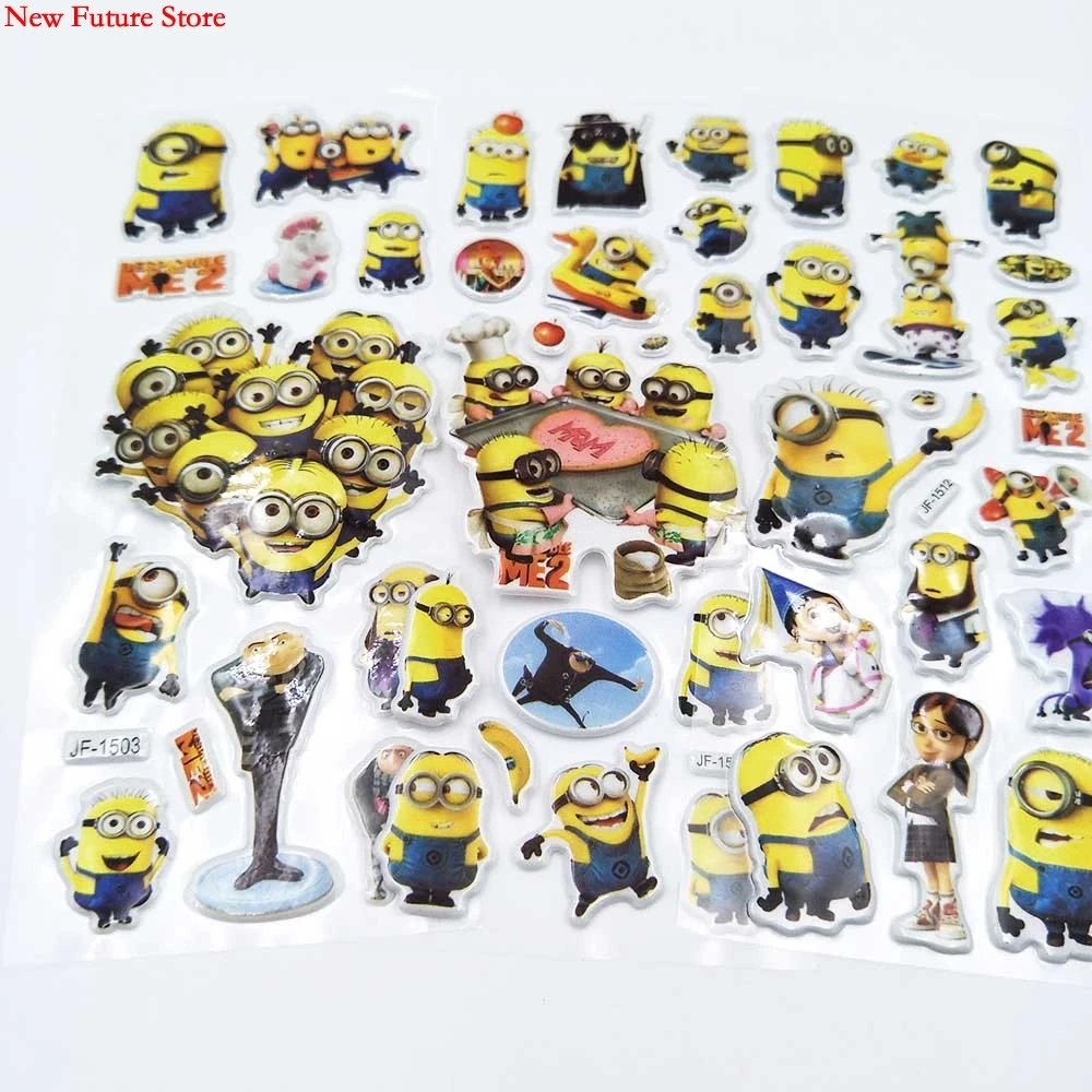 Miniones 6 шт. наклейки пузыри мультяшный детский подарок на день рождения ToyChild