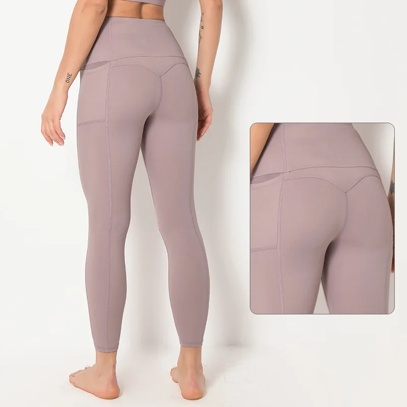 

New Women Sport Legging with Pocket High Waist Quick-Drying Fitness Clothes Energy Seamless Running Workout Yoga Pants