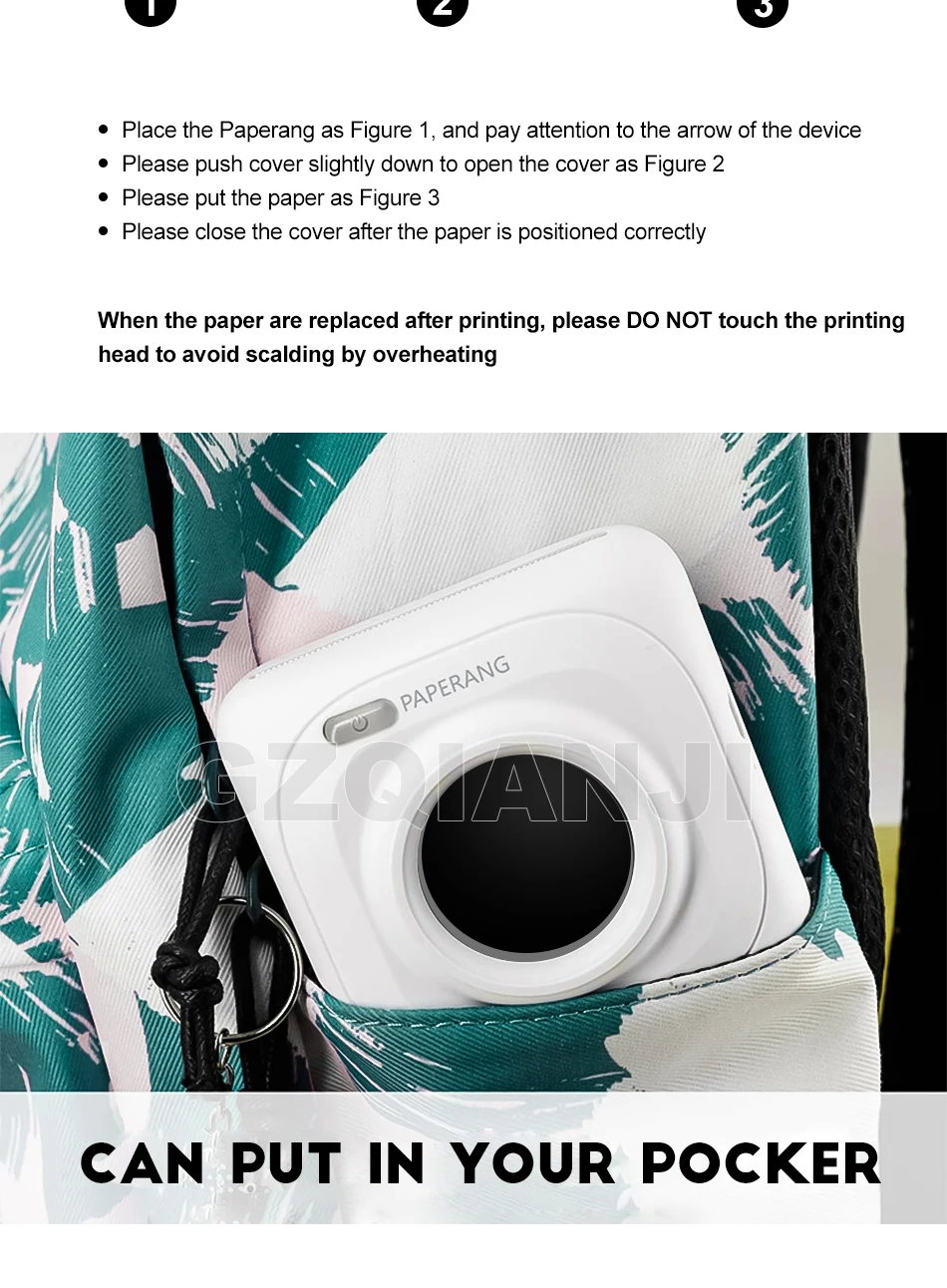 PAPERANG P1 принтер термальный фото Портативный Bluetooth 4,0 телефон беспроводное соединение мини карманные принтеры для iOS Android Windows