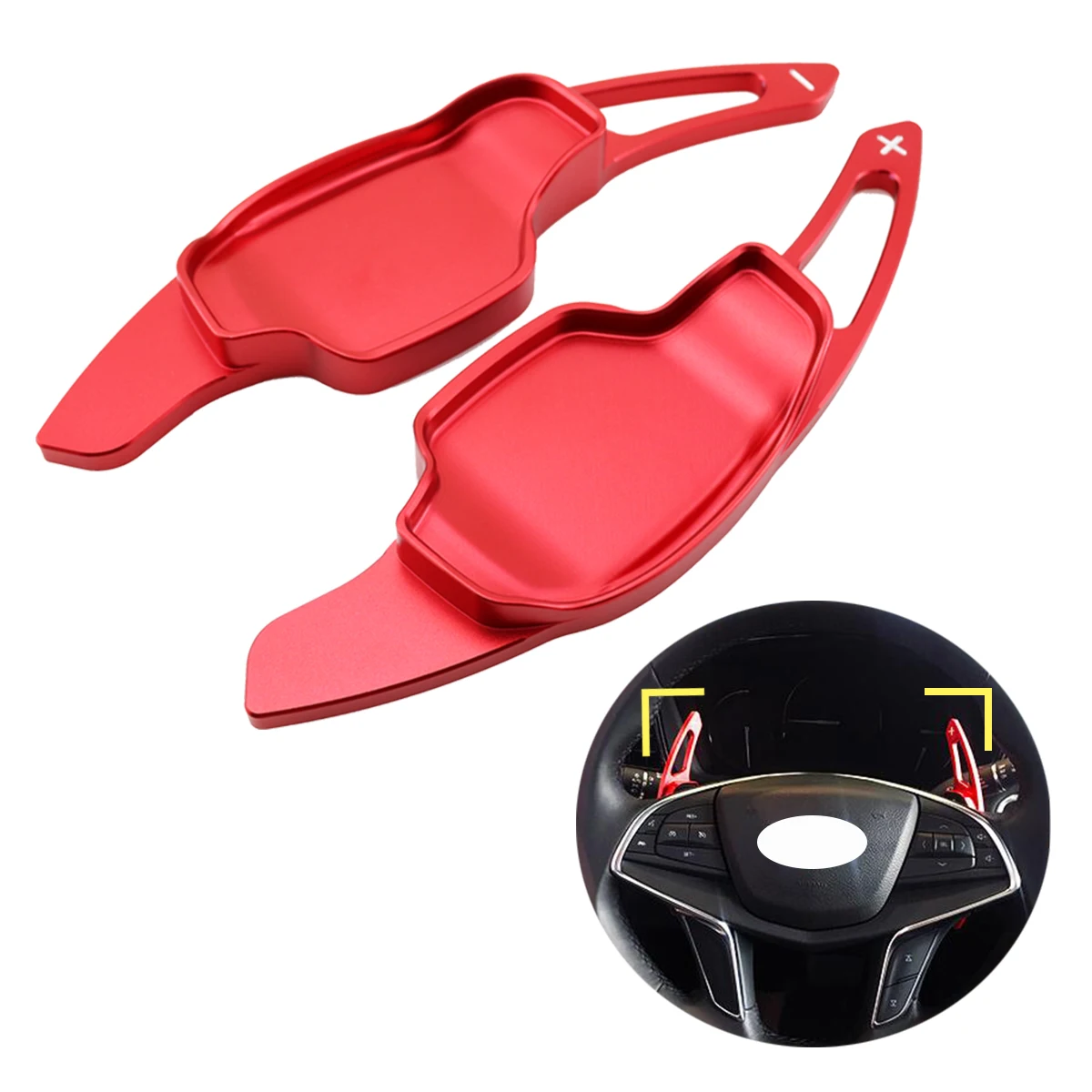 

Red Car Shift Paddle Shifter Extension For Cadillac XT5 CT6 Buick Lacrosse DSG Alloy Steering Wheel Accessories 2X