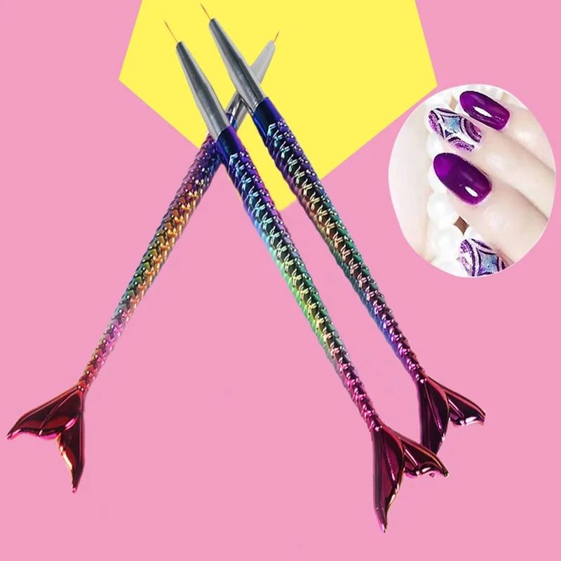 Русалка Радуга рыбий хвост кисть скульптура точечный инструмент для дизайна