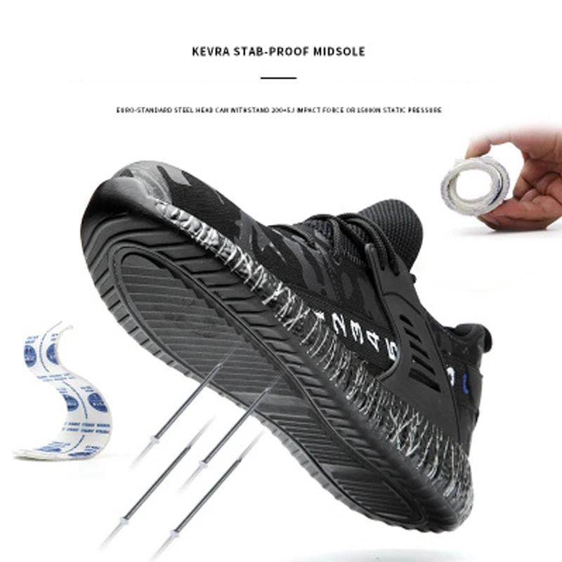 Нескользящие неразрушаемые рабочие ботинки Уличная износостойкая Рабочая обувь