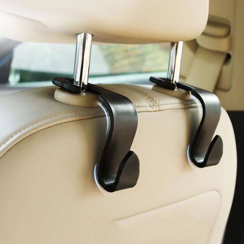2Pcs Car Seat Back Hooks Trunk Organizer Vehicle Headrest Hanger Clips Durable Handbag Storage Accessries | Автомобили и