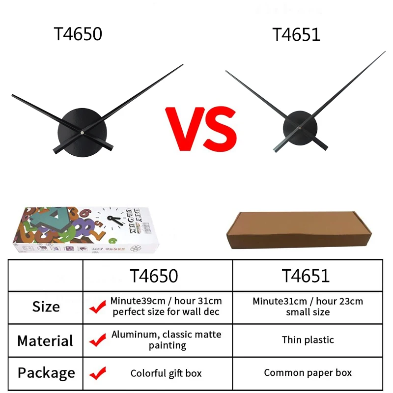 2021 короткие большие часы сделай сам с иглами кварцевый механизм большого размера