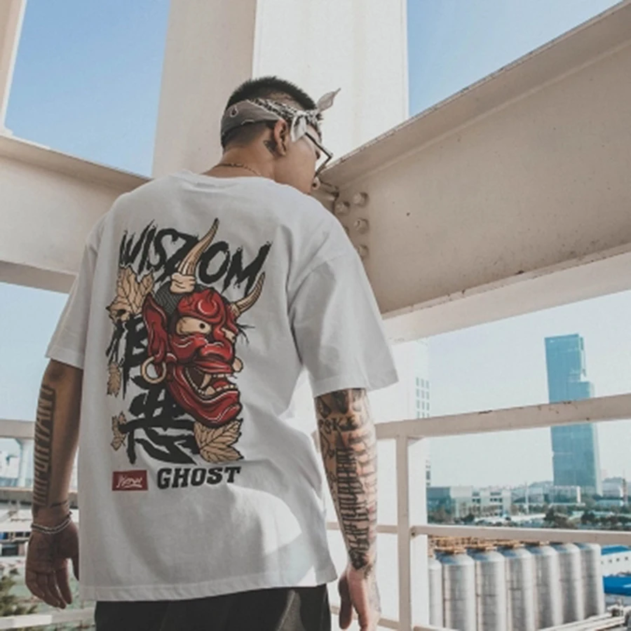 

Cotton Large Size T-Shirt Men Slim Fit Plus T Shirt Men Short Sleeve Hip Hop Funny Print Gothic Punk Style O-Neck Shirts Student