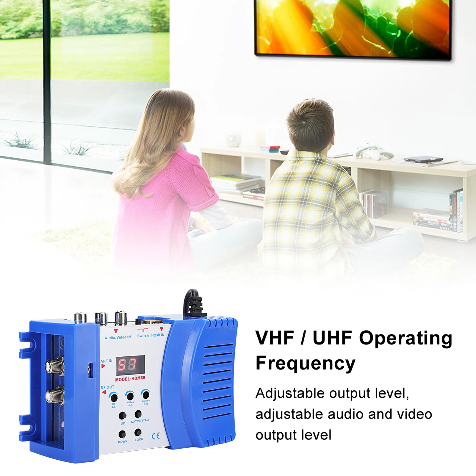 Цифровой радиочастотный модулятор выходной сигнал VHF UHF Усилитель сигнала для