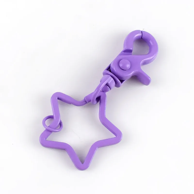 12lightpurple 5/10 шт. Meetee 43 мм конфеты брелок Кольца для пряжки звезда брелок для ключей Разделение собака пряжки карабин Лобстер "сделай сам" брелок-подвеска - Цвет: 12lightpurple
