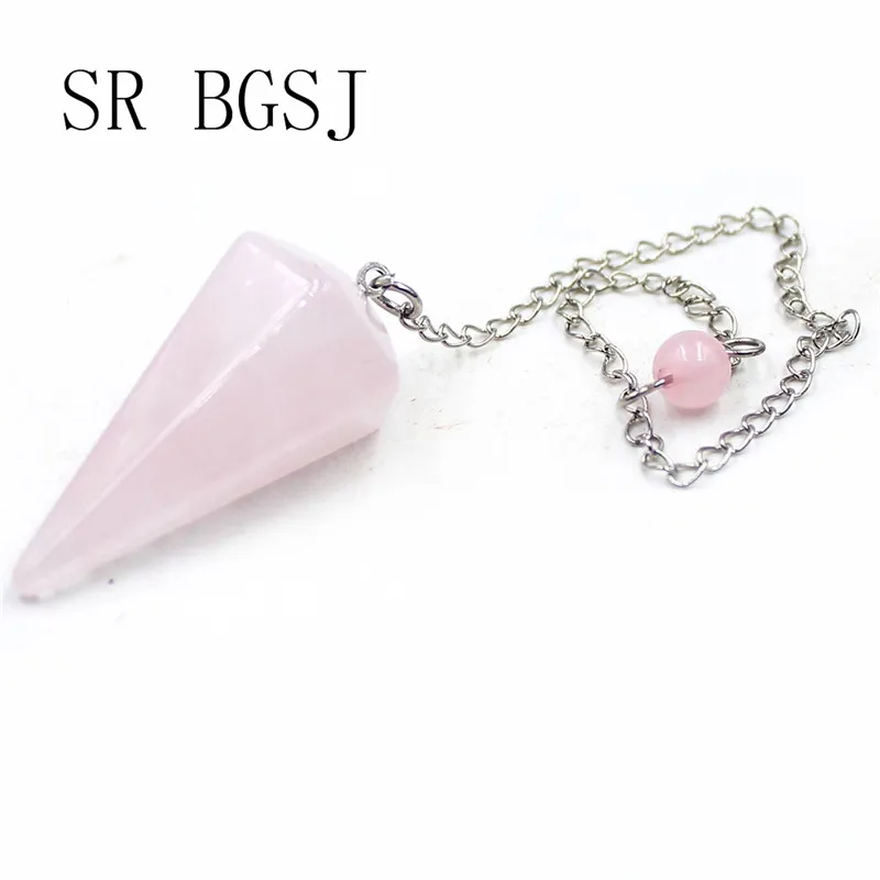 Бесплатная доставка diy Ювелирные изделия маятник шестиугольная Роза кварц