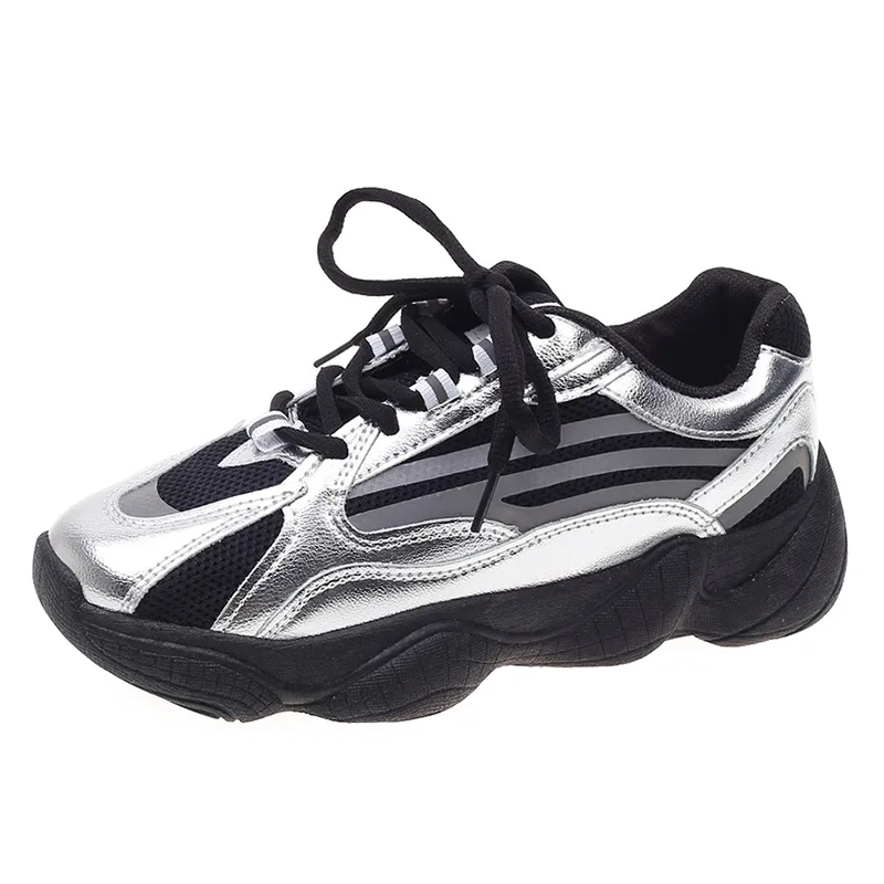 Женские удобные кроссовки с блестками массивные на танкетке флуоресцентная