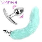 VATINE эротическая подсветка, яркая Анальная пробка, светящаяся Синяя подсветка, взрослые игры