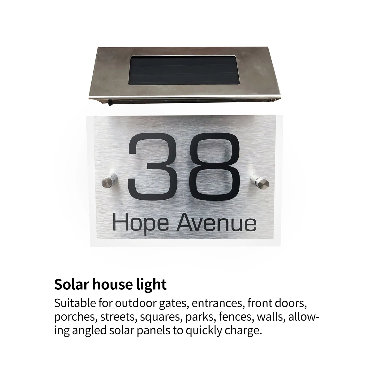 DIY знак на дом таблички наружные светодиодные солнечные лампы дверная табличка