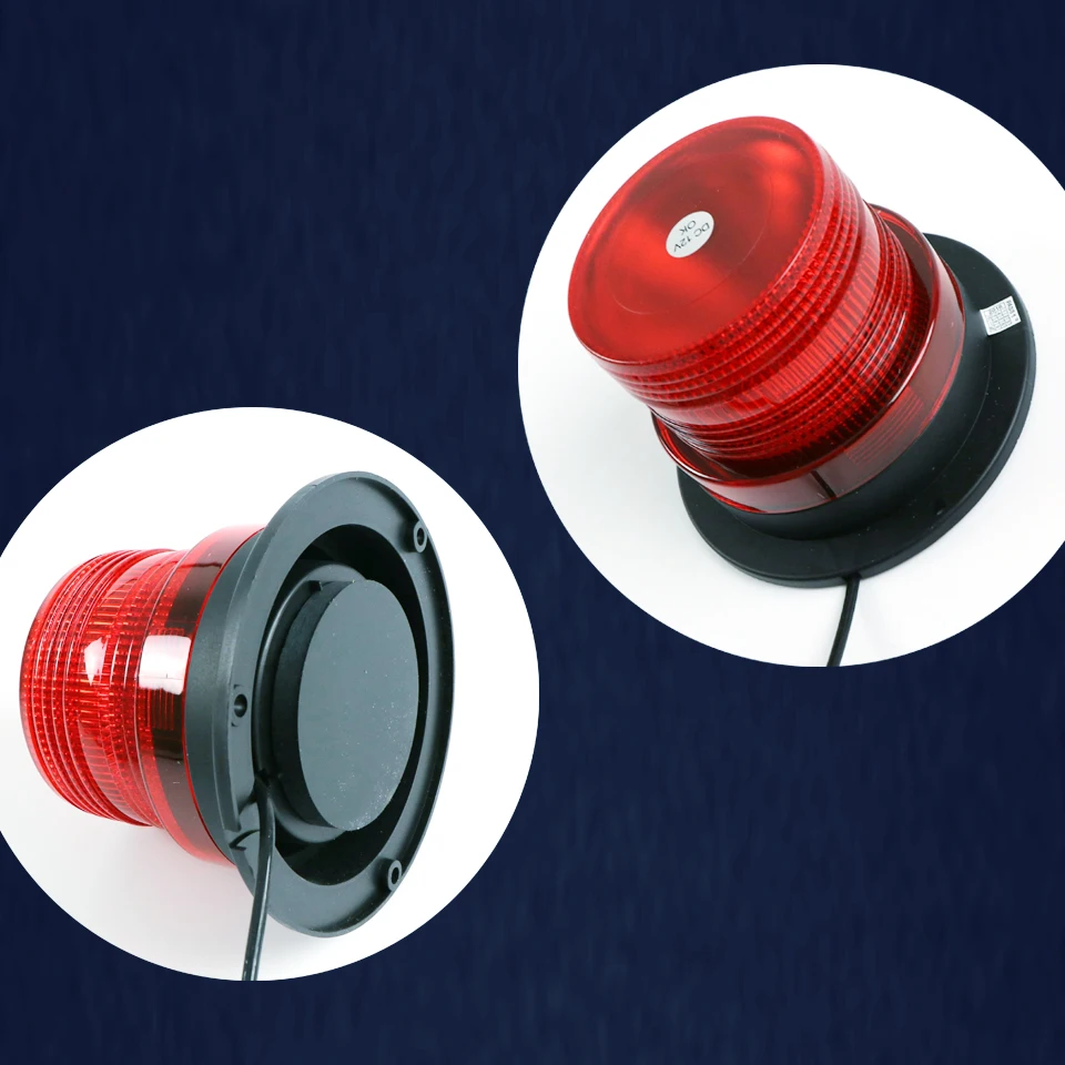 

4" Inch Dome 12 LED Magnet Mount Construction Vehicle Car Warning Strobe Light Beacon Red Police Flashing Lights