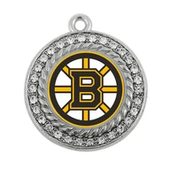 new hockey pride boston bruins team charm antique silver plated jewelry for gift