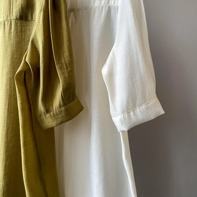 

Women Summer Clear Thin Chiffon Loose Blouses Half Sleeve White Color Shirts 2021 New Korean Style Casual Tops