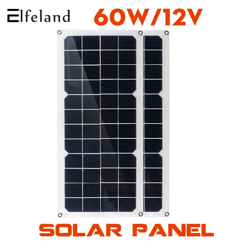 Контроллер солнечной панели 30 Вт/60 Вт 30 А, 12 В, монокристаллическая солнечная батарея с питанием от USB, уличное зарядное устройство для автомобиля, корабля, кемпинга, пешего туризма, путешествий, телефона