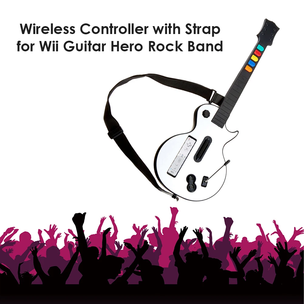 Беспроводной контроллер с регулируемым ремешком для Wii Guitar Hero Rock Band 2 3 игры |