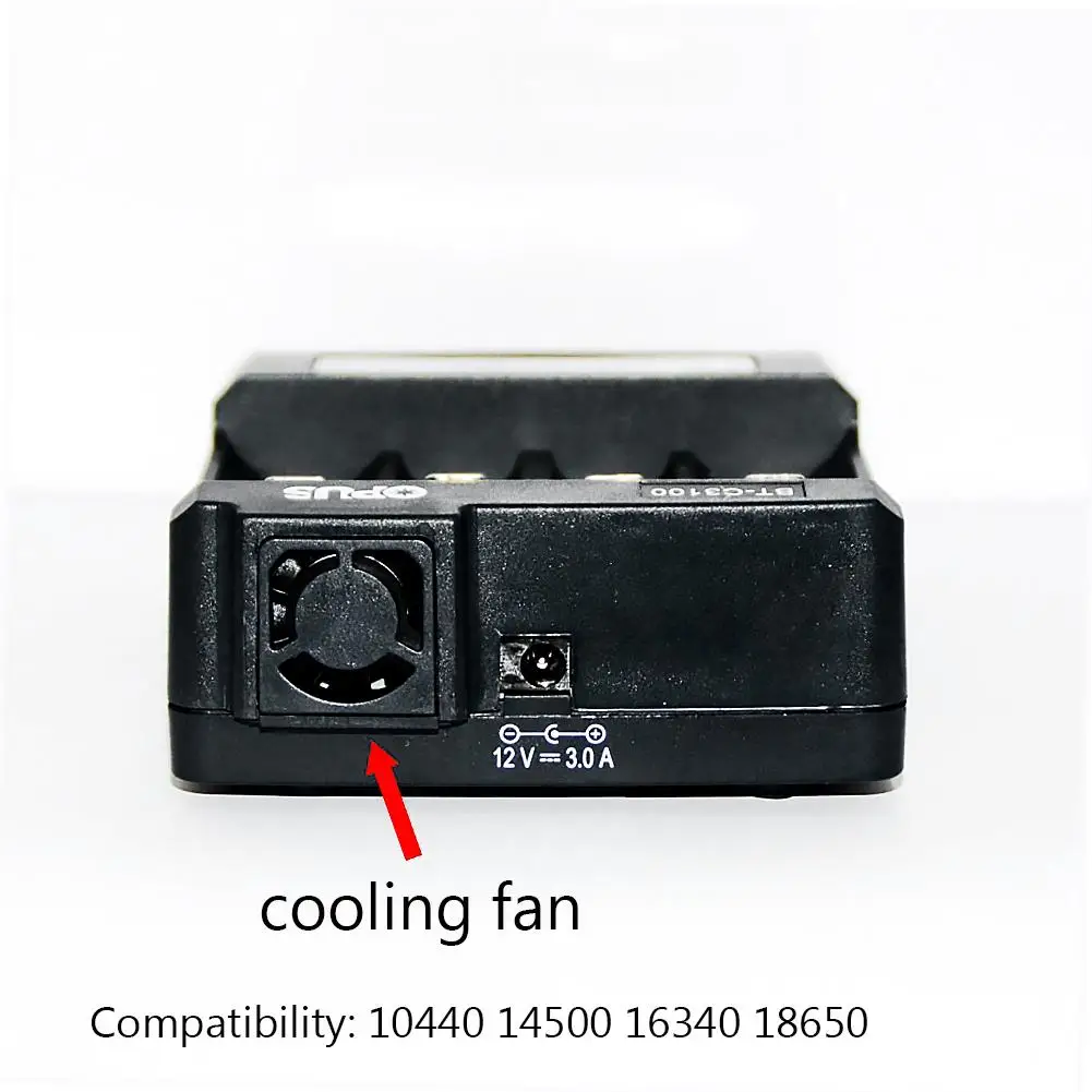 

BT-C3100 V2.2 Universal Four Slots Smart Rechargeable Lithium Battery Charger Digital functional Four Slots LCD Screen US