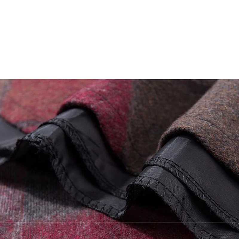 

FairyShely 2020 Autumn Winter High Waist Umbrella Maxi Skirt Women Casual Pocket Woolen Grid Skirt female Flare Plaid Long skirt