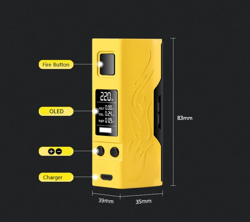 TKIS 220w коробка мод комплект подходит 18650 батарея электронная сигарета испаритель