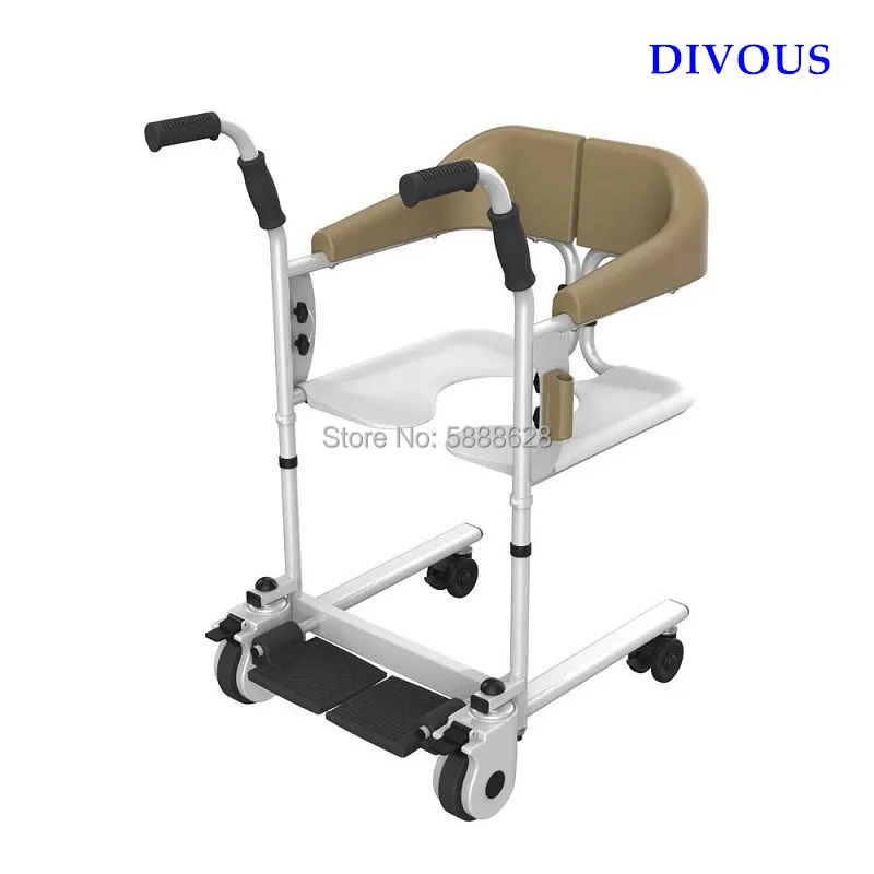 

Multi function New Design Whole sale Patient Bathroom transfer commode chair with a toilet take shower