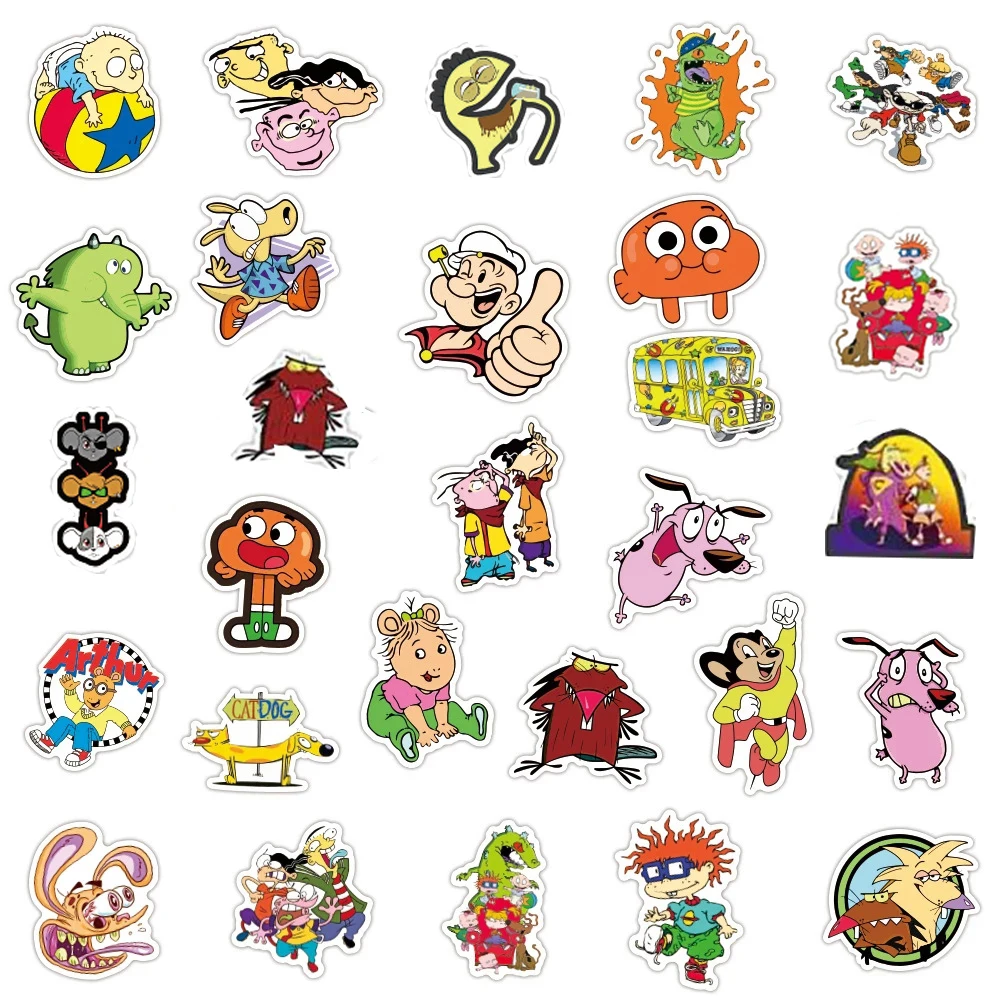 103050pcsset mixed classic cartoon anime stickers skateboard laptop guitar suitcase car graffiti sticker decal kid toy gift free global shipping
